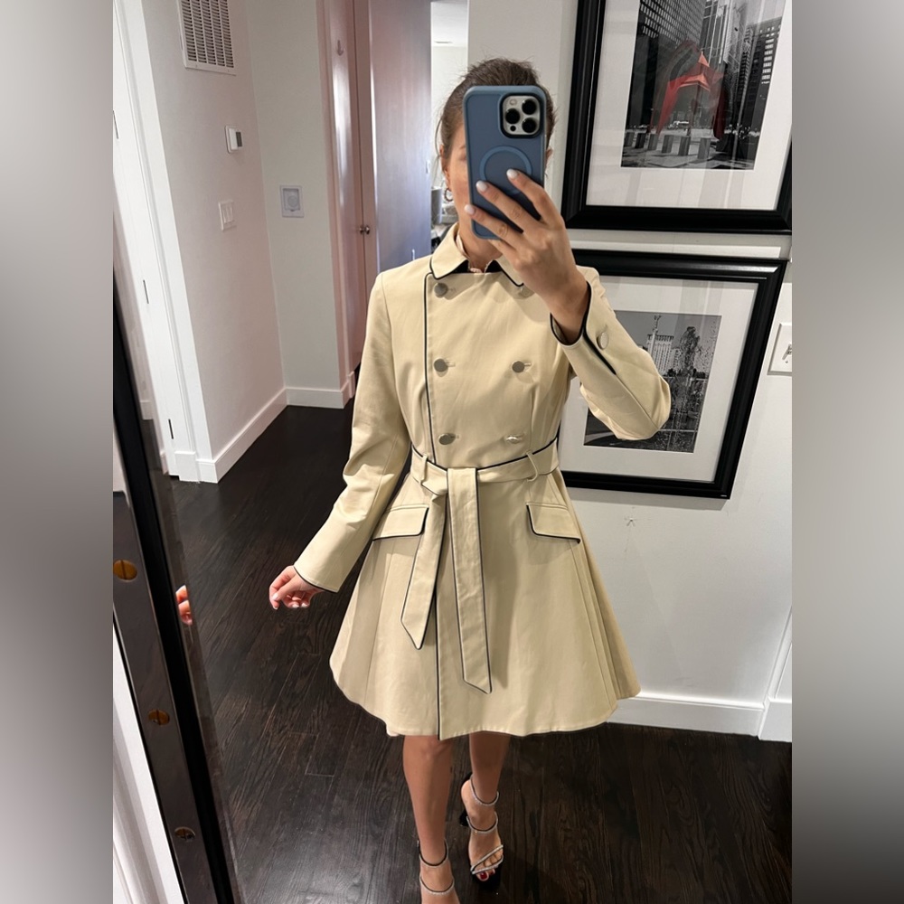 Ted Baker Double-Breasted Trench Coat. Size 0